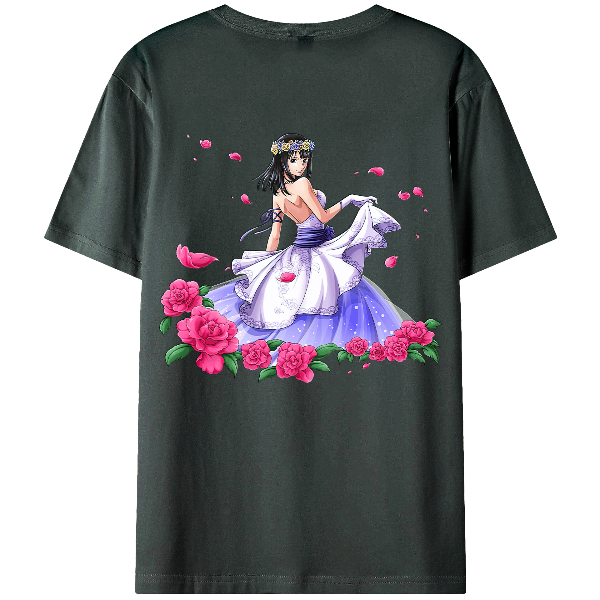 ワンピース ニコ・ロビン ONE PIECE Nico Robin 綿100％ メンズ半袖Tシャツ（バックプリント） 通気性